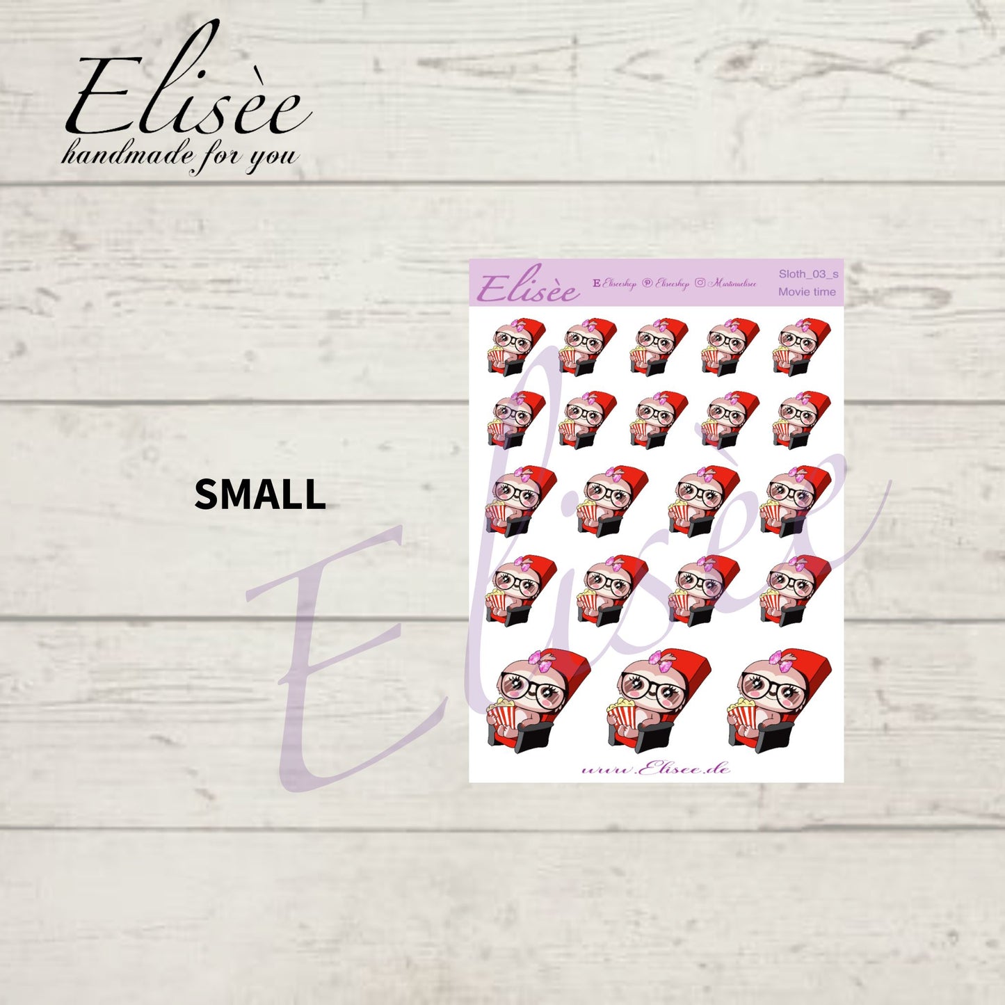 03 Sloth Doodle Sticker "FILM NIGHT"