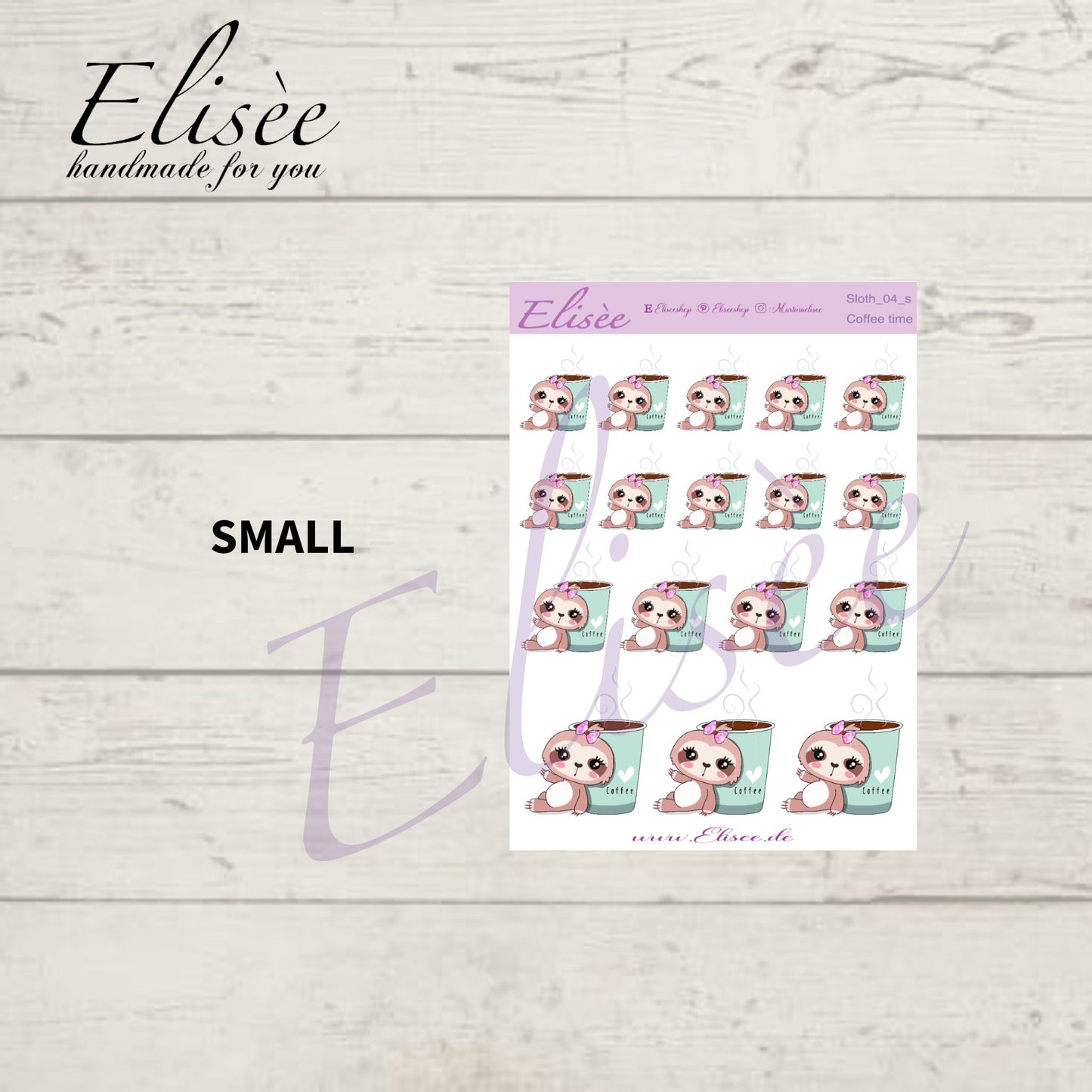 04 Sloth Doodle Sticker "COFFEE"
