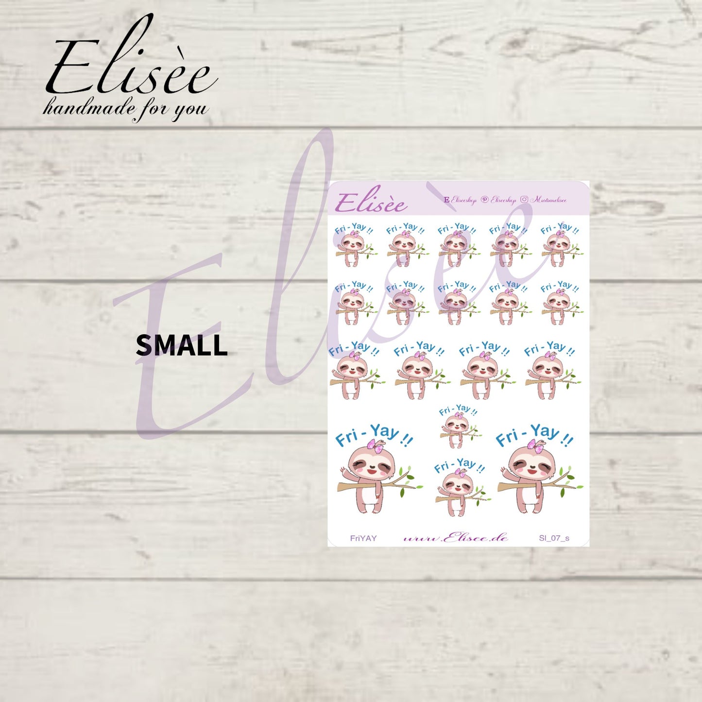 07 Faultier Doodle Sticker "FRIYAY"