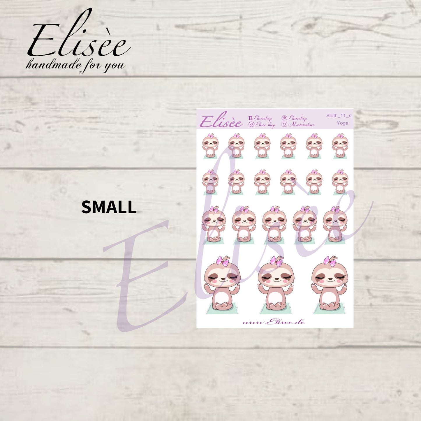 11 Sloth Doodle Stickers "Yoga"