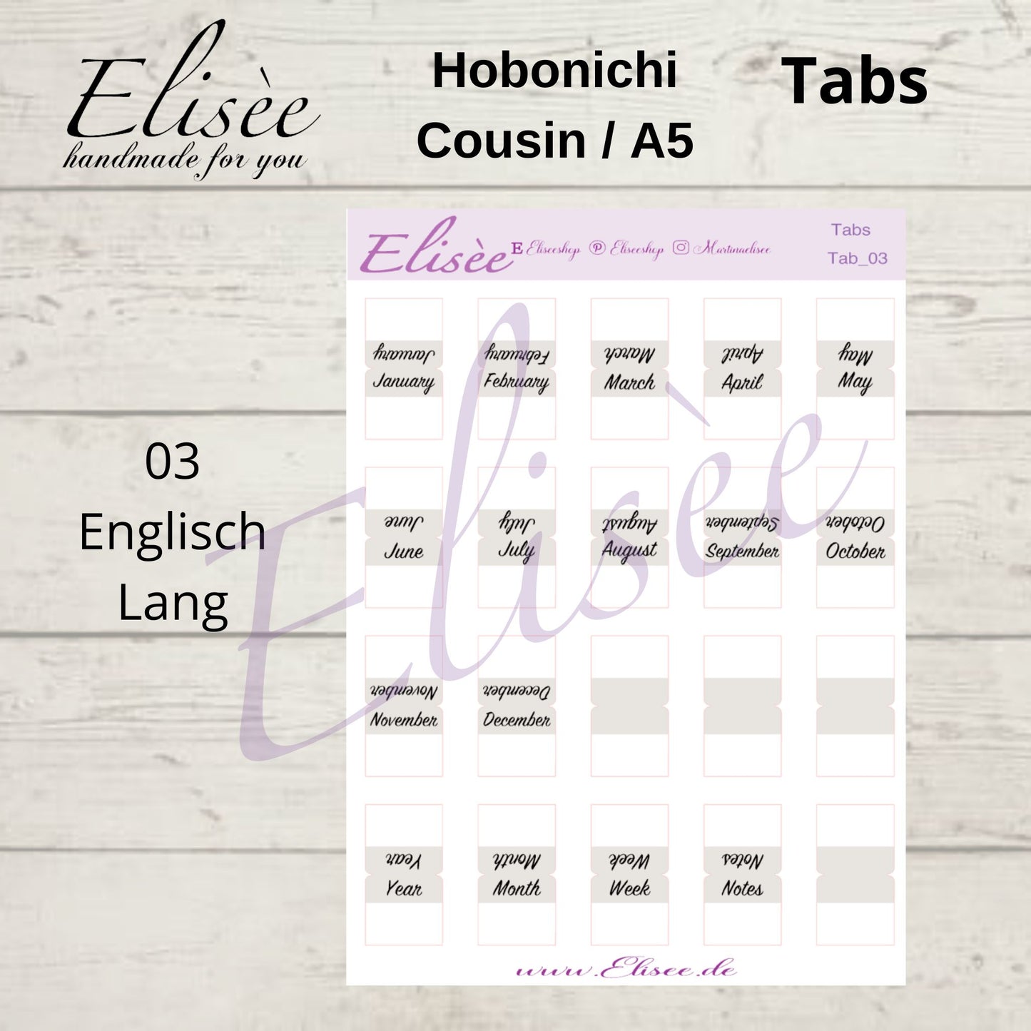 2025_Tabs Hobonichi Cousin / A5