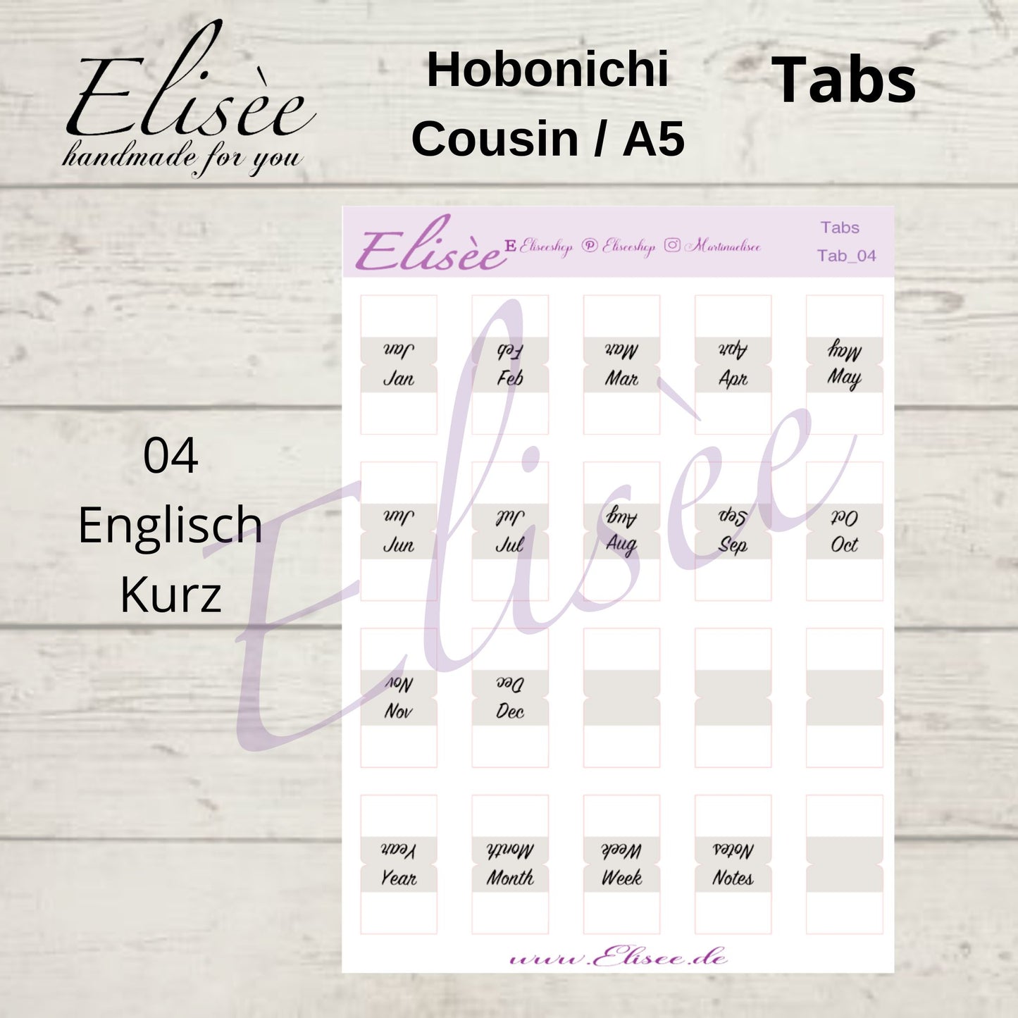 2025_Tabs Hobonichi Cousin / A5