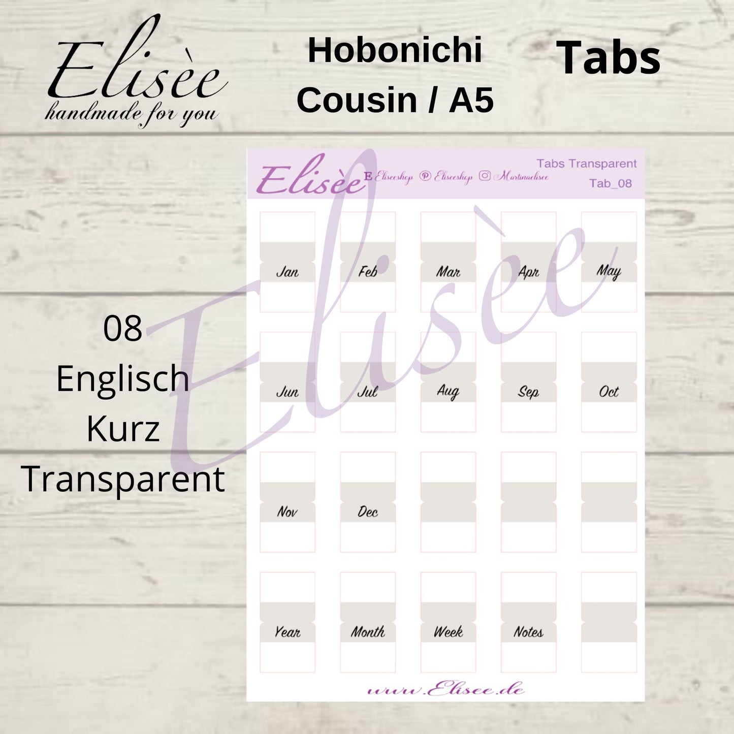 2025_Tabs Hobonichi Cousin / A5