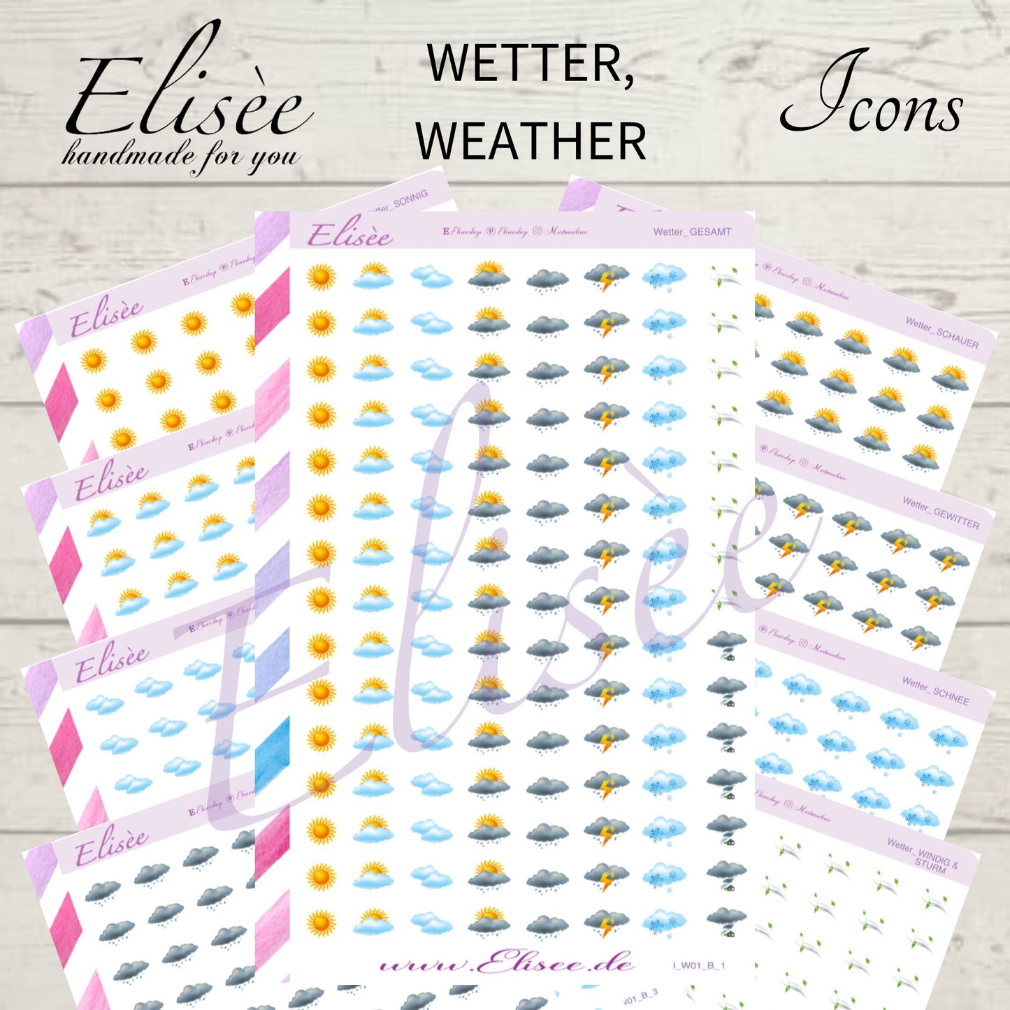 I_W01_Icons Wetter 01 | Aufkleber | Planner Sticker