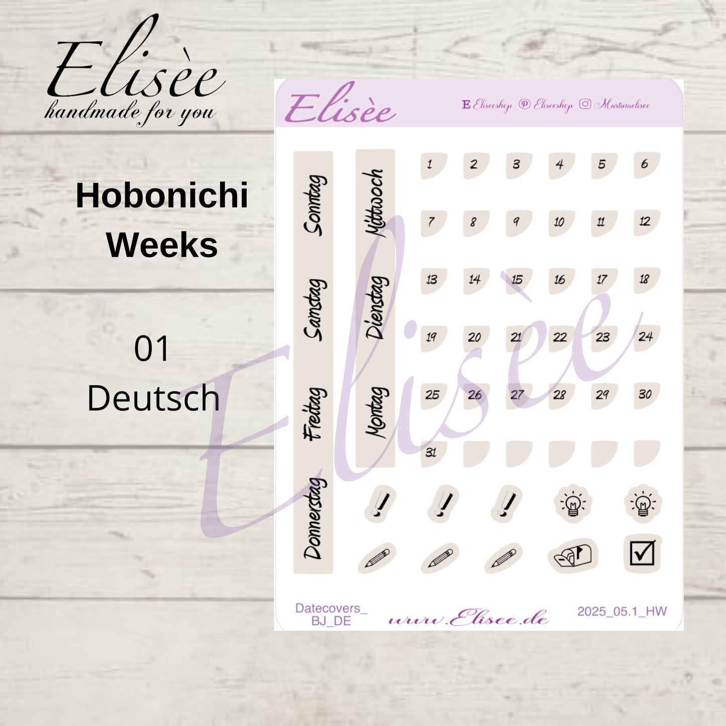 2025_Date Strips Bullet Journal / Hobonichi Weeks