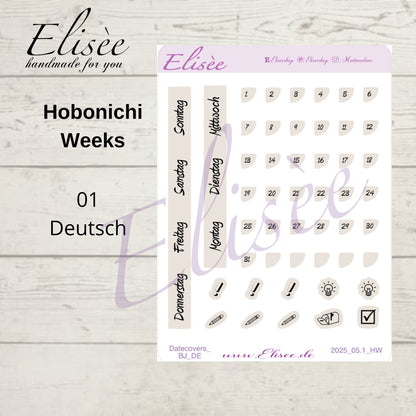 2025_Date Strips Bullet Journal / Hobonichi Weeks