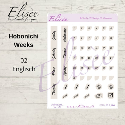 2025_Date Strips Bullet Journal / Hobonichi Weeks