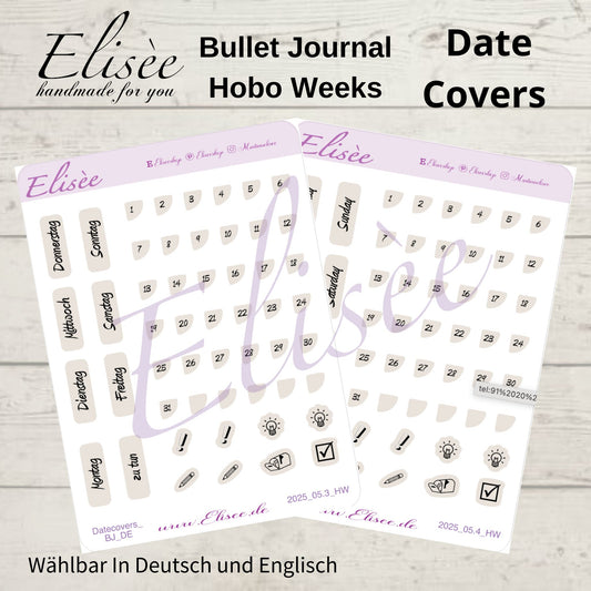 2025_Date Cover Bullet Journal / Hobonichi Weeks