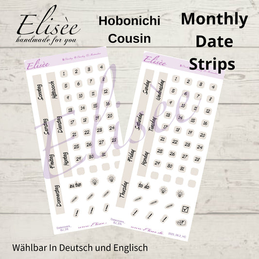 2025_Date Strips Bullet Journal A5 / Hobonichi Cousin A5