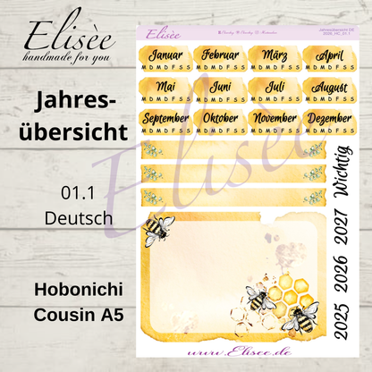 2025 Annual Overview Hobonichi Cousin A5