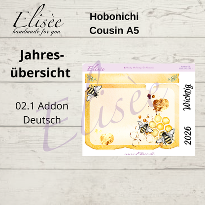 2025 Annual Overview Hobonichi Cousin A5