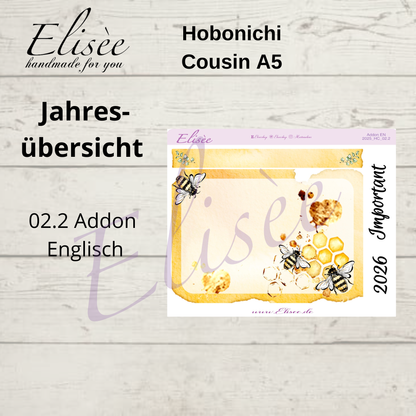 2025 Annual Overview Hobonichi Cousin A5