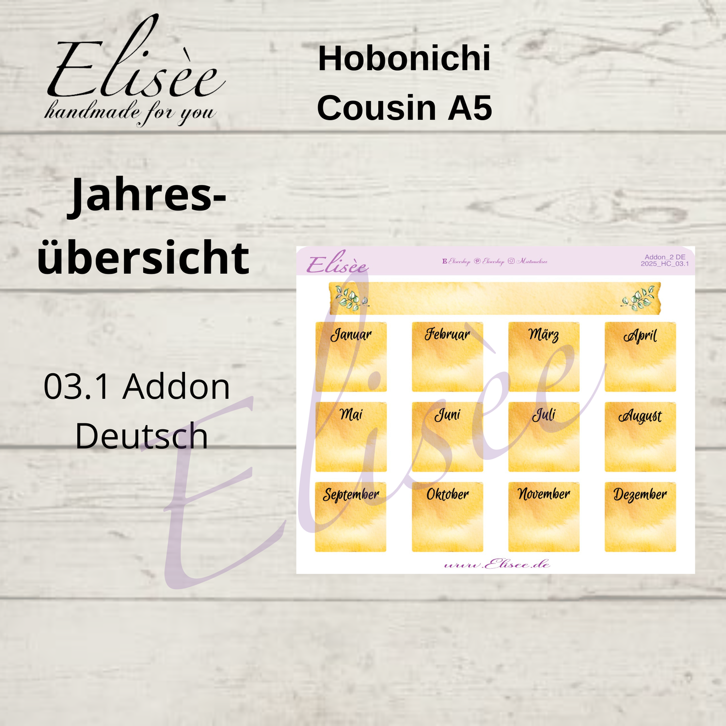 2025 Annual Overview Hobonichi Cousin A5