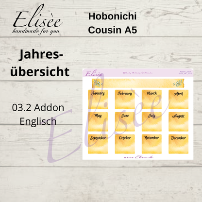 2025 Annual Overview Hobonichi Cousin A5