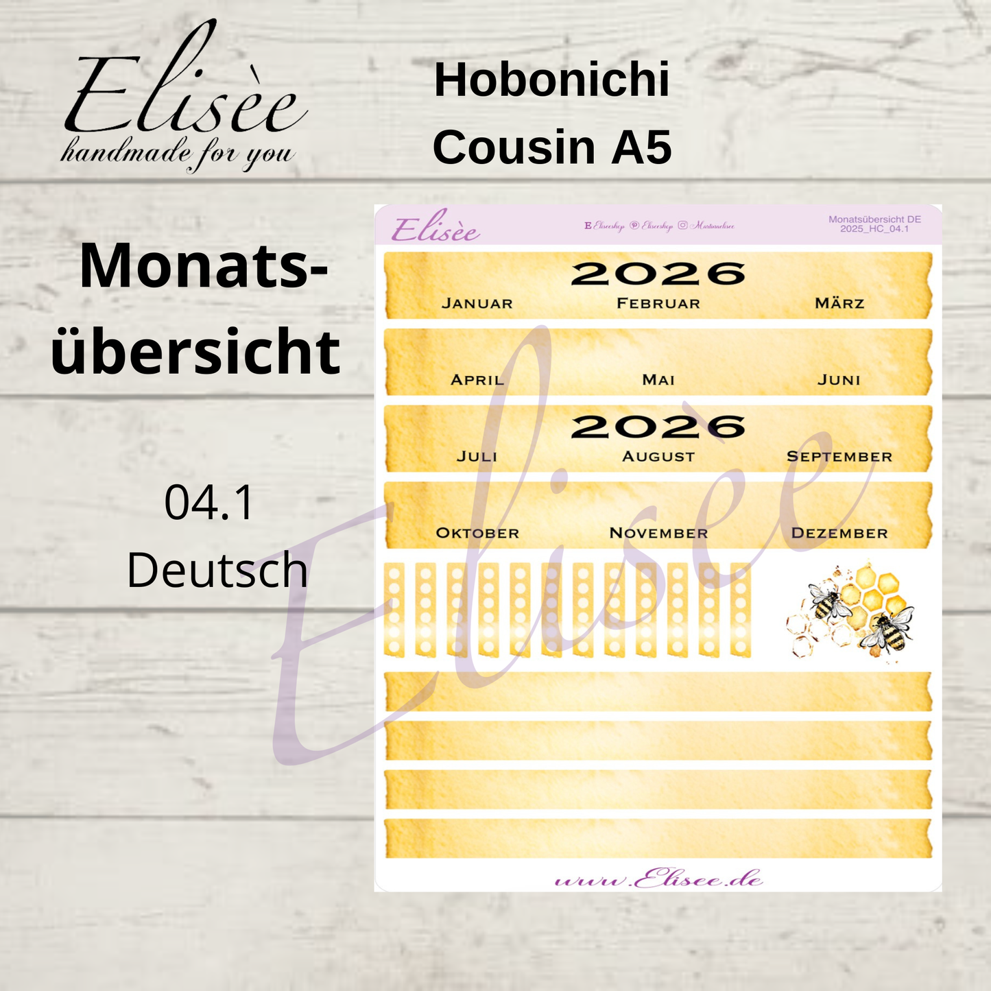 2025 Annual Overview Hobonichi Cousin A5