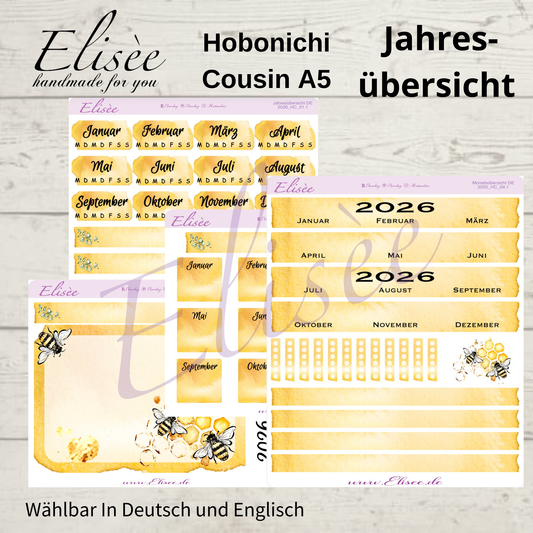 2025 Annual Overview Hobonichi Cousin A5