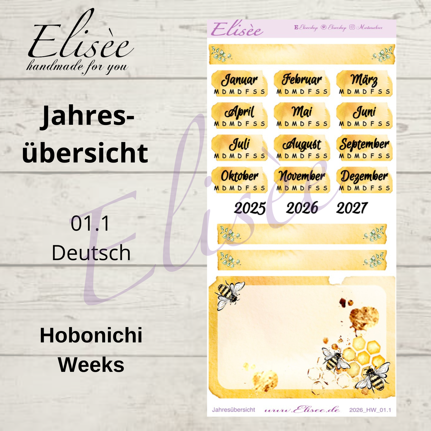 2025 Annual Overview Hobonichi Weeks