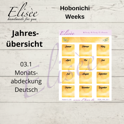 2025 Annual Overview Hobonichi Weeks