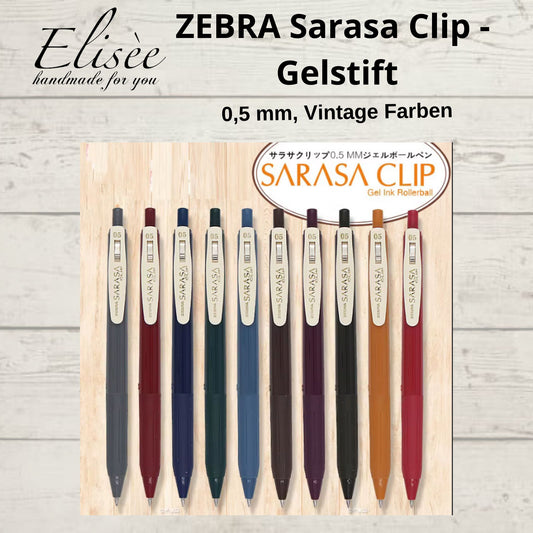 A0019_Stift_Zebra Sarasa Clip Gelstift - Vintage Farbe - 0,5 mm