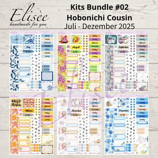 Bundle #02 2025 Monthly Kits Hobonichi Cousin / A5 / Bullet Journal