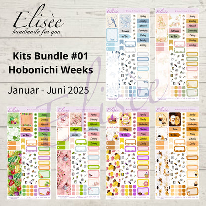 Bundle #01 2025 Monatskits Hobonichi Weeks / Personal Planer / Bullet Journal