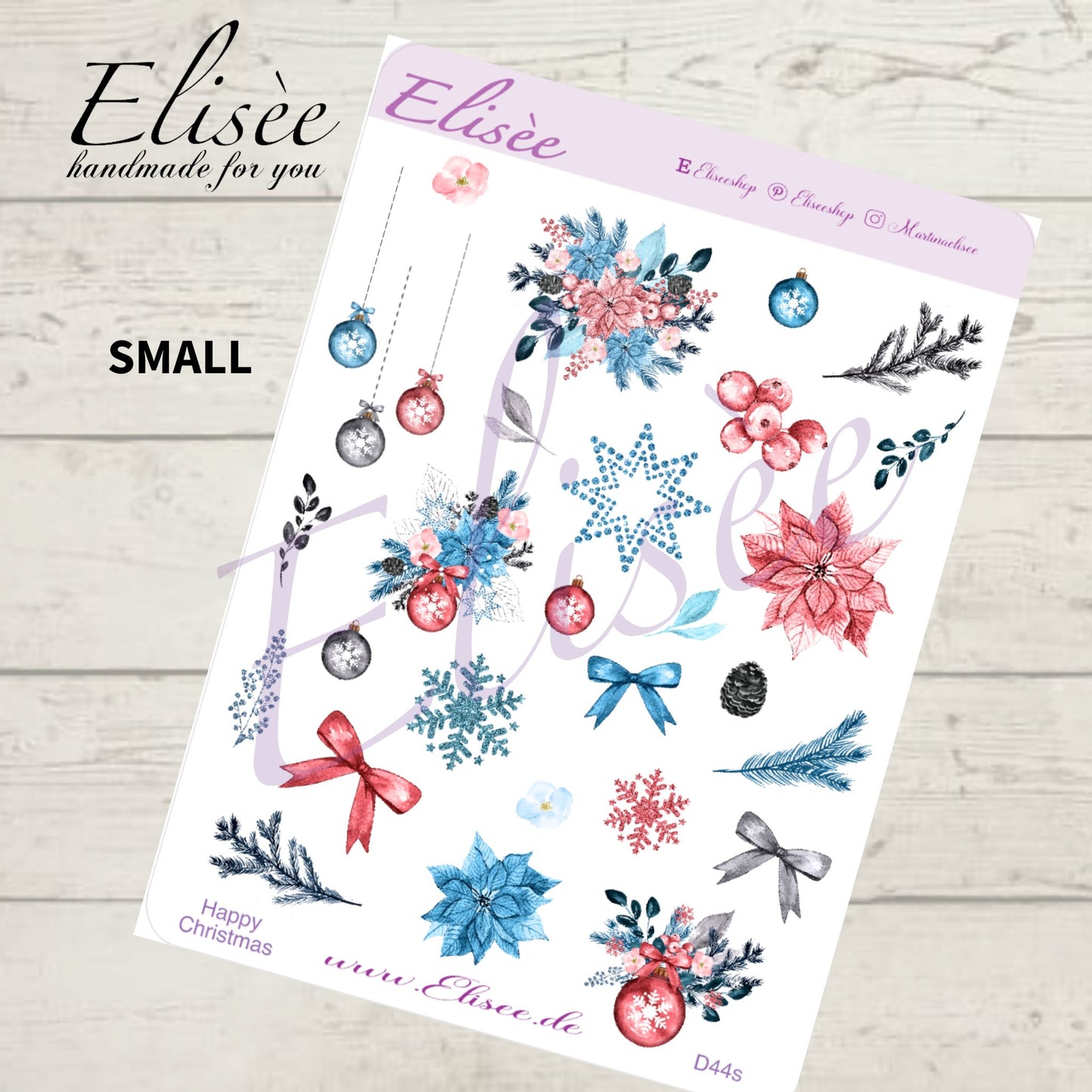 D44_Dekoration Sticker  "Happy Christmas"