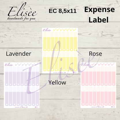 Expense / Ausgaben Sticker für 8,5x11  Planer