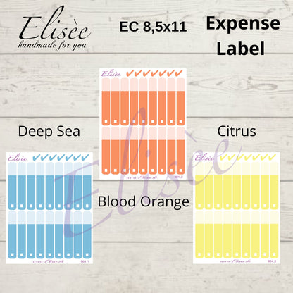 Expense / Ausgaben Sticker für 8,5x11  Planer