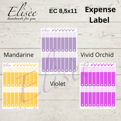 Expense / Ausgaben Sticker für 8,5x11  Planer