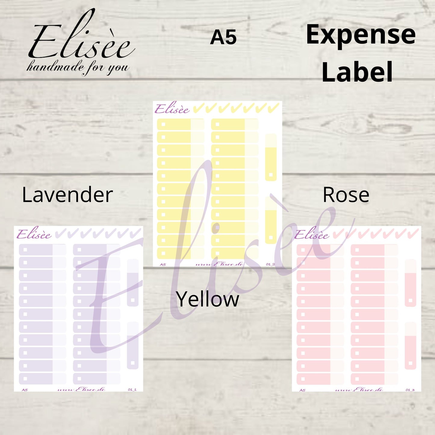 Expense / Ausgaben Sticker für A5 Planer