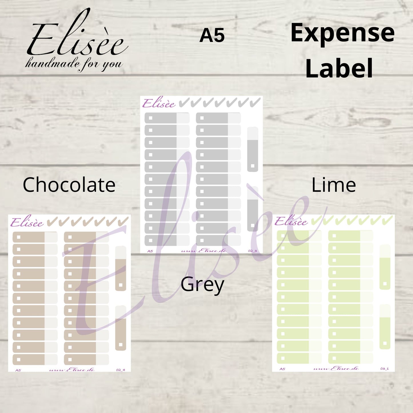 Expense / Ausgaben Sticker für A5 Planer