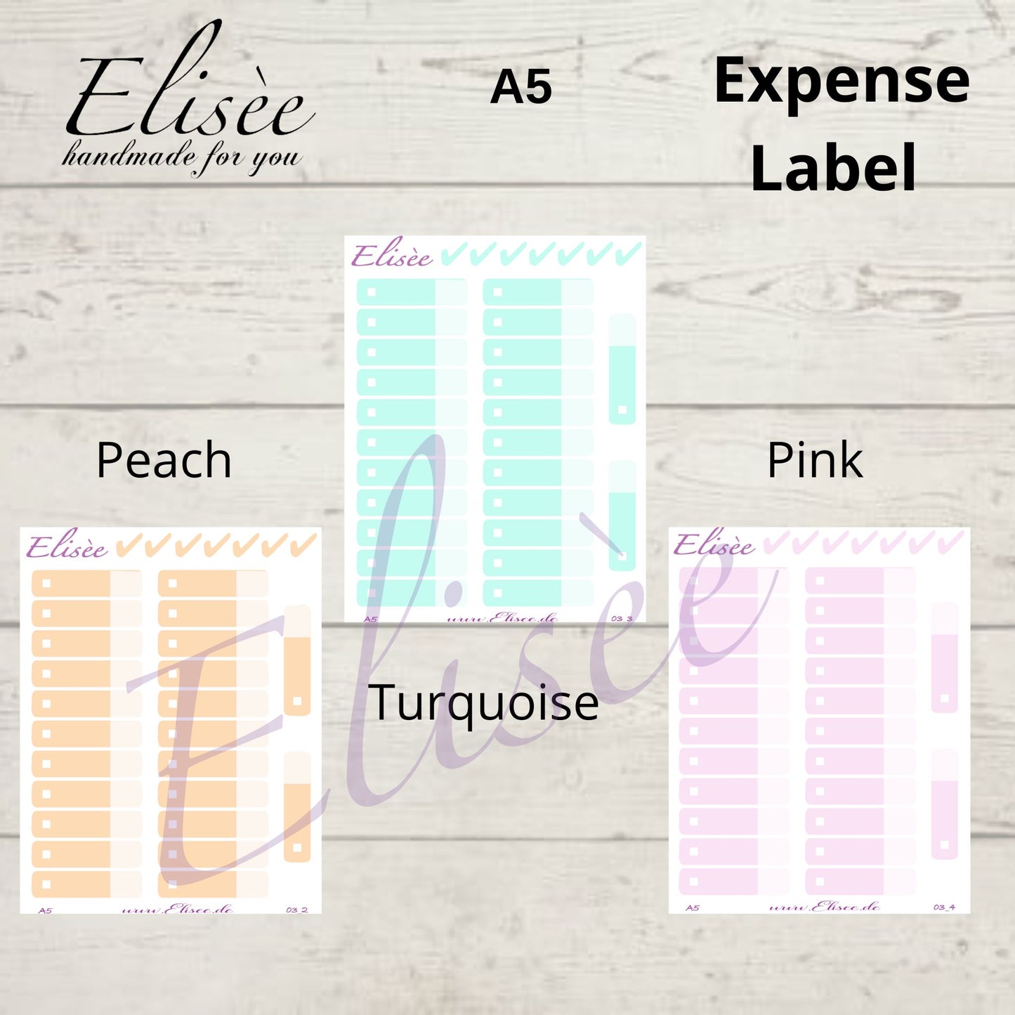 Expense / Ausgaben Sticker für A5 Planer