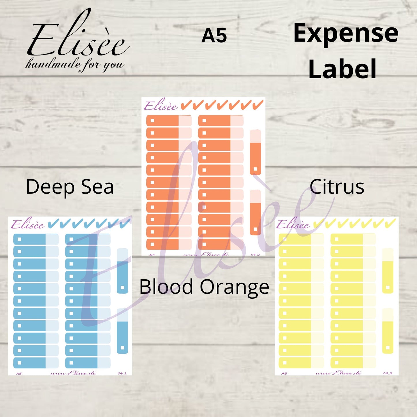 Expense / Ausgaben Sticker für A5 Planer