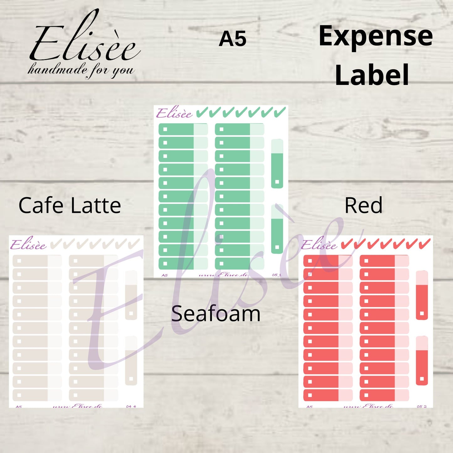 Expense / Ausgaben Sticker für A5 Planer