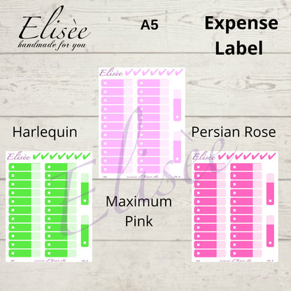 Expense / Ausgaben Sticker für A5 Planer