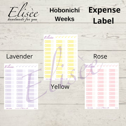 Expense Stickers for Hobonichi Weeks Planner