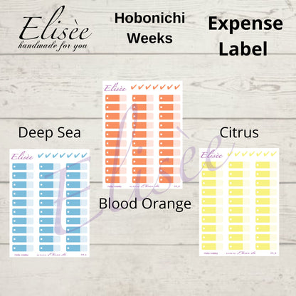 Expense Stickers for Hobonichi Weeks Planner