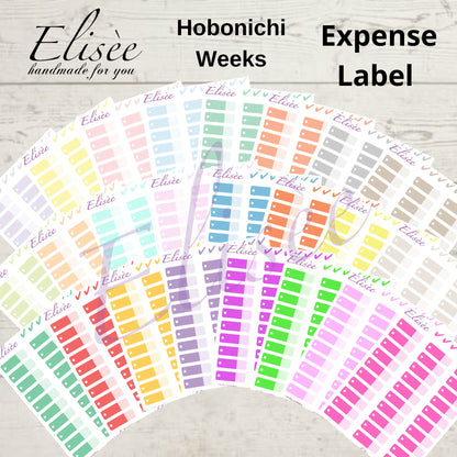Expense Stickers for Hobonichi Weeks Planner
