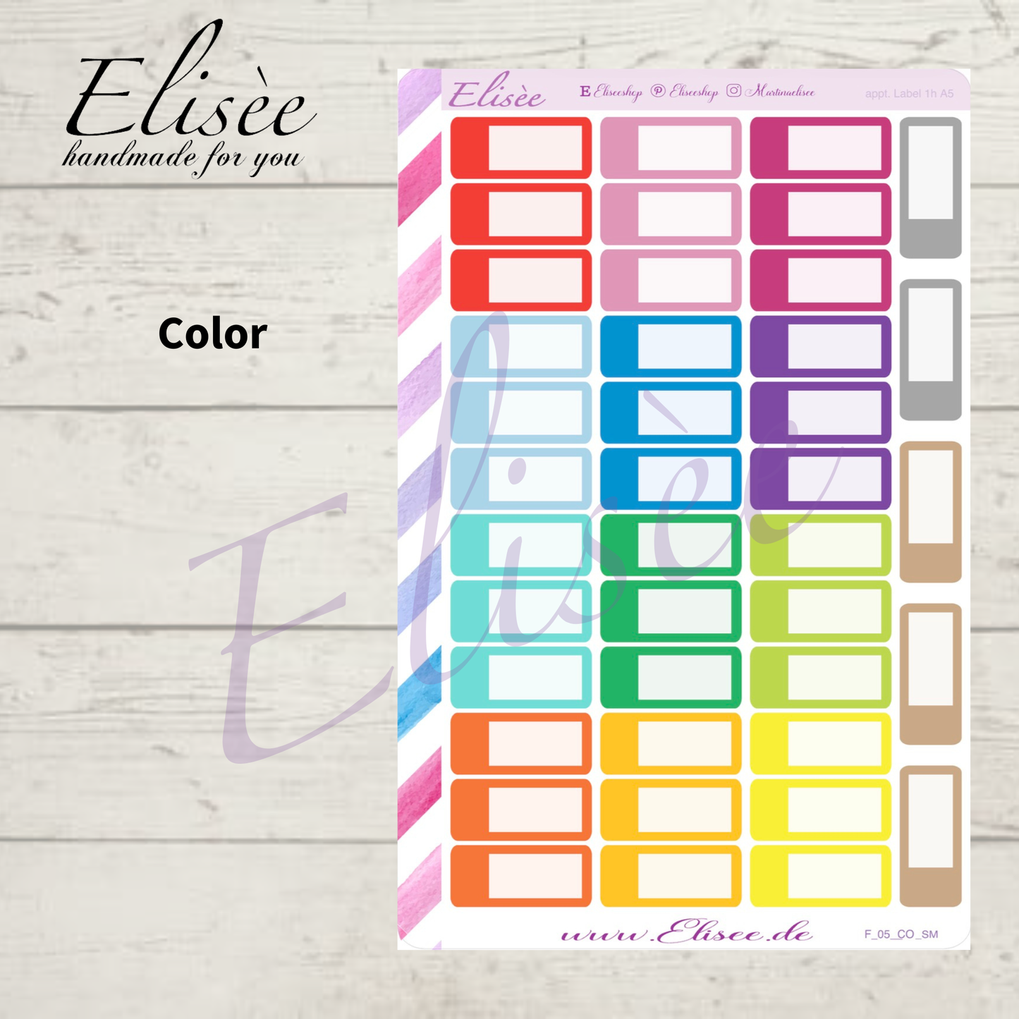 F_05 ApptLabel Sticker – 1 hour | A5 | Hobonichi Cousin &amp; Planner