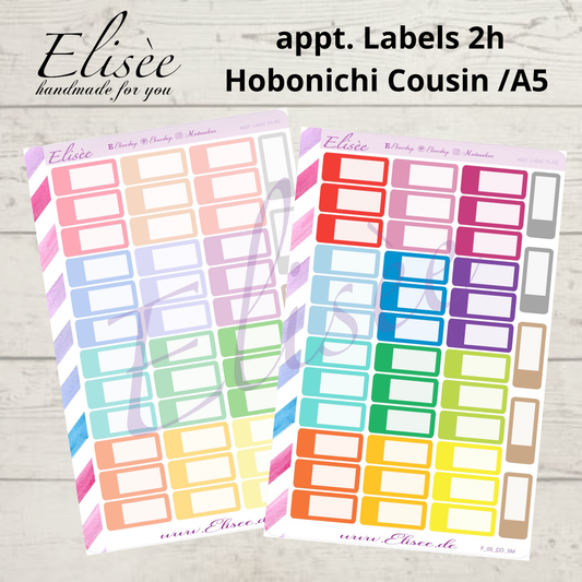 F_05 ApptLabel Sticker – 1 hour | A5 | Hobonichi Cousin &amp; Planner