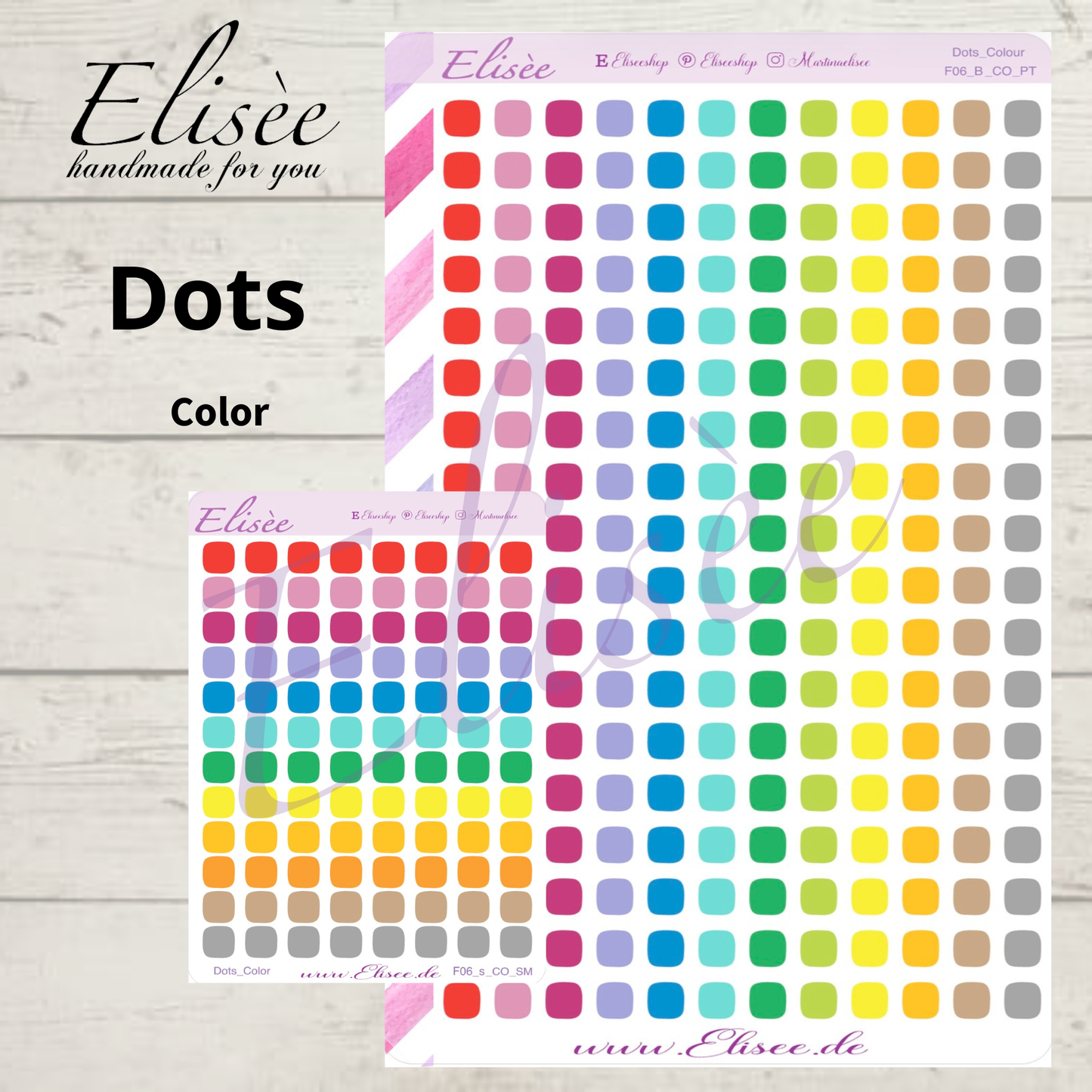 F_06_CO Dots Color Planner Stickers | Bullet Journal &amp; Calendar | Elisée