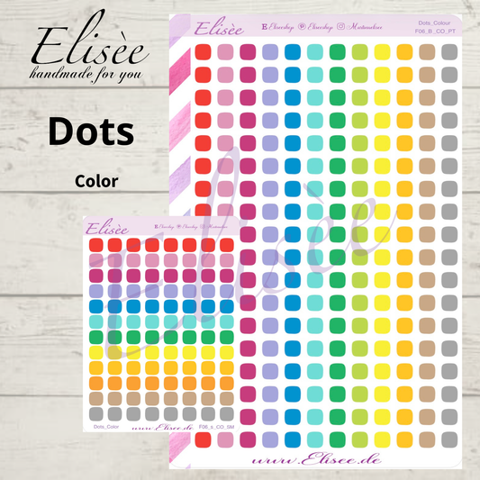 F_06_CO Dots Color Planner Stickers | Bullet Journal &amp; Calendar | Elisée