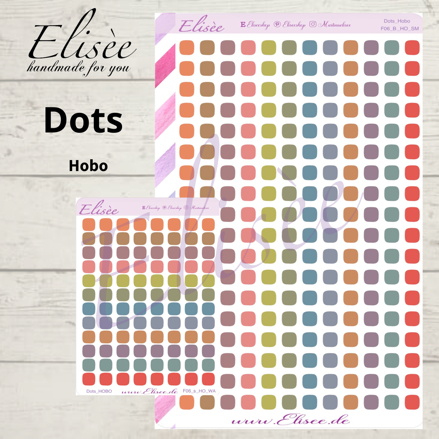 F_06_HO Dots Hobo Planner Stickers | Bullet Journal &amp; Calendar | Elisée