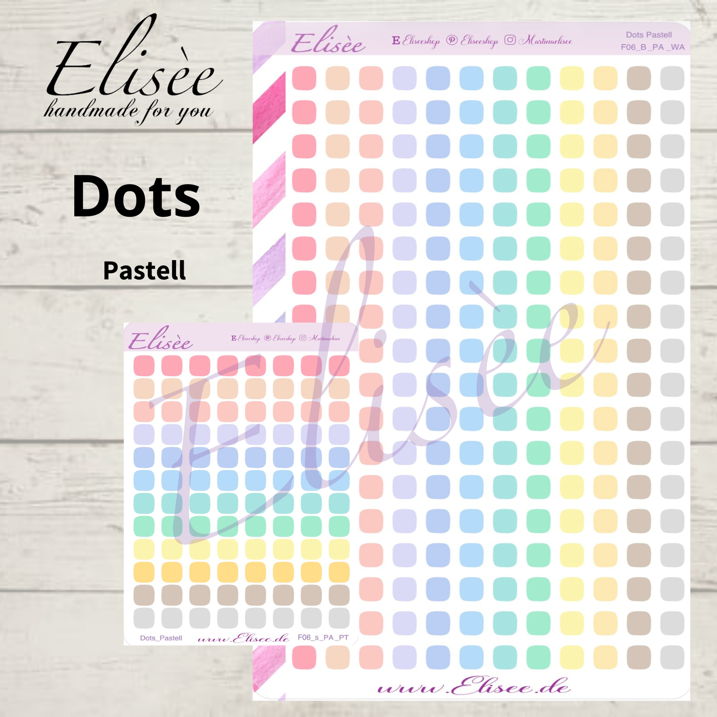 F_06_PA Dots Pastel Planner Stickers | Bullet Journal &amp; Calendar | Elisée