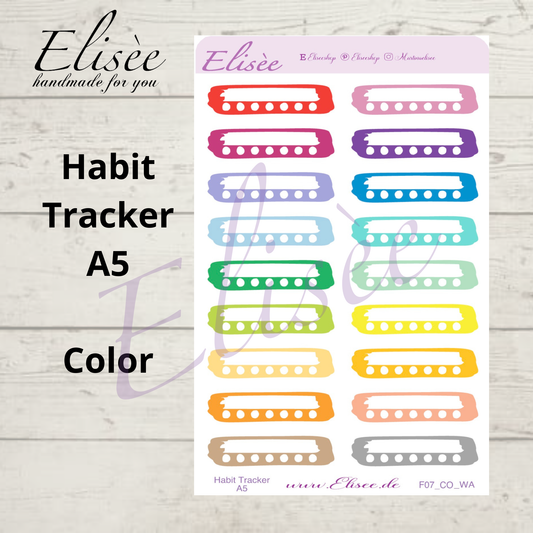 F_07 Habit Tracker A5 Sticker | Gewohnheitstracker für Planner & Bullet Journal