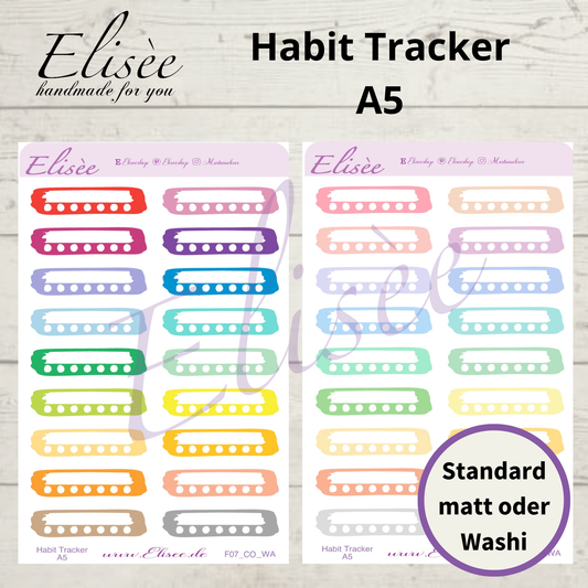 F_07 Habit Tracker A5 Sticker | Gewohnheitstracker für Planner & Bullet Journal