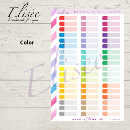 F_10 Appt Label Sticker – 1 Stunden | Planner Sticker A5 | Hobonichi Cousin & Planer