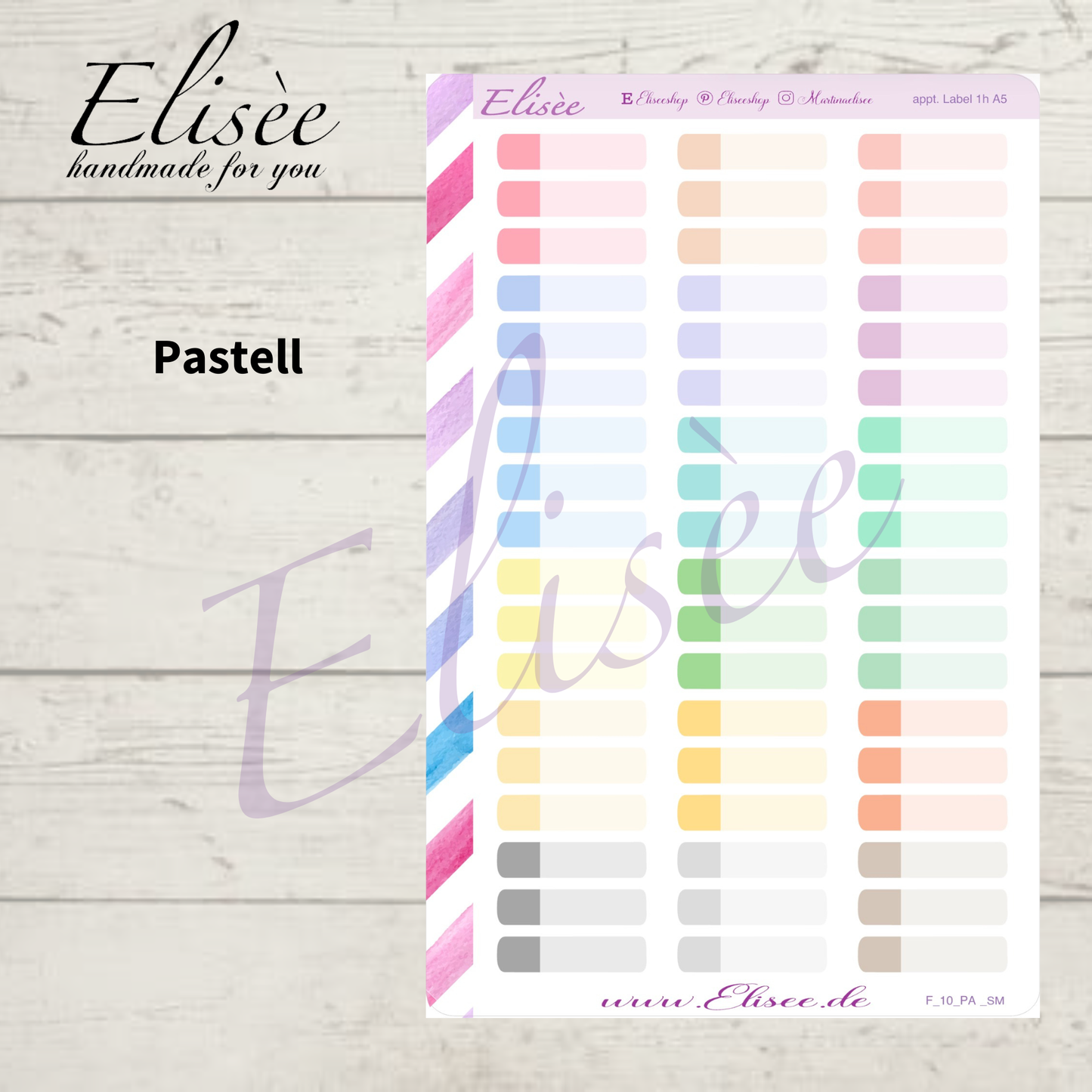 F_10 Appt Label Sticker – 1 Stunden | Planner Sticker A5 | Hobonichi Cousin & Planer