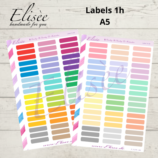 F_13 1h Labels Sticker A5 | Terminplaner Sticker | Planner Label