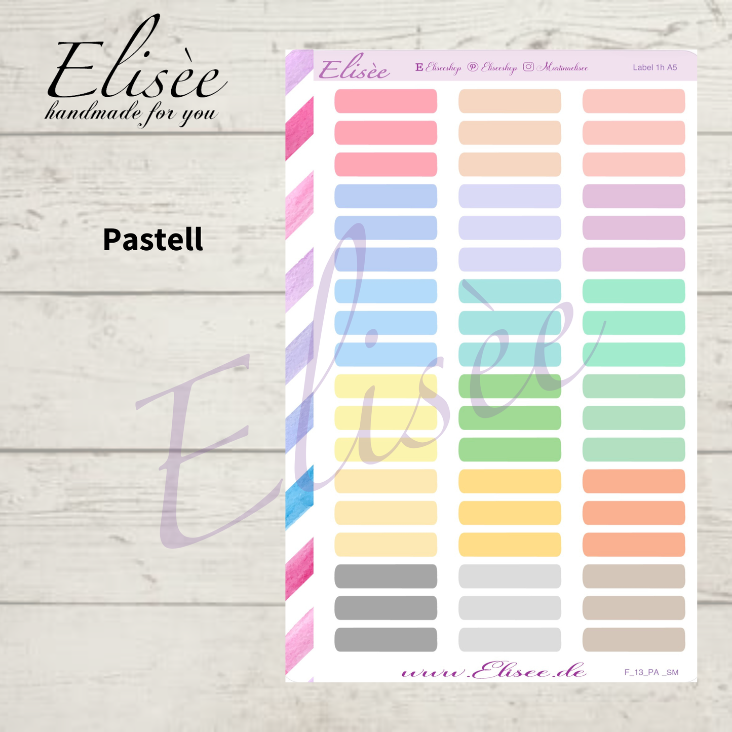 F_13 1h Labels Sticker A5 | Terminplaner Sticker | Planner Label